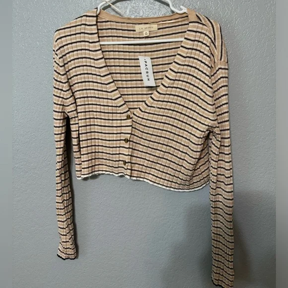 La Hearts Sweaters Pacsun Striped Womens Cardigan Multitan